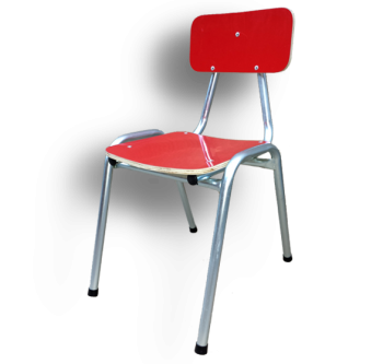 Silla Escolar en metal y plywood enchapada