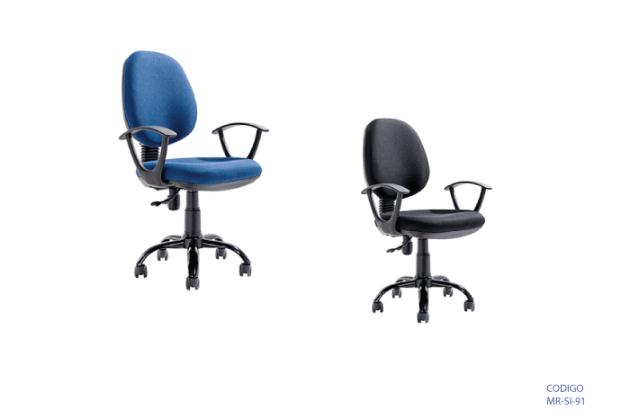 Silla secretarial de tela con brazos
